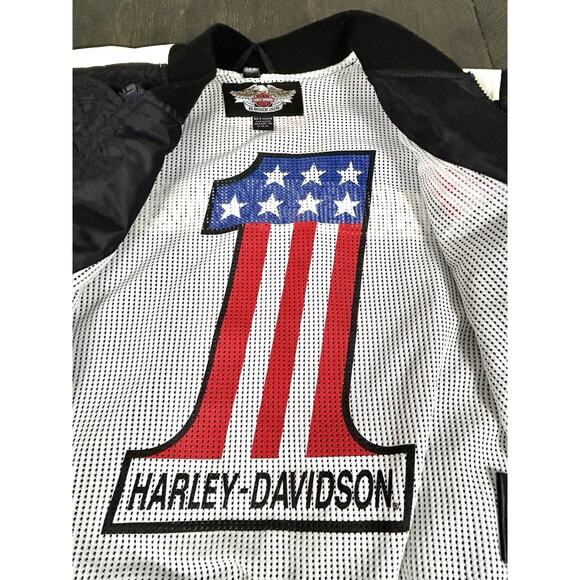 Harley Davidson Jacket Men's M Full Zip Logo Embroidered Racing Evel Knievel USA - Picture 6 of 13